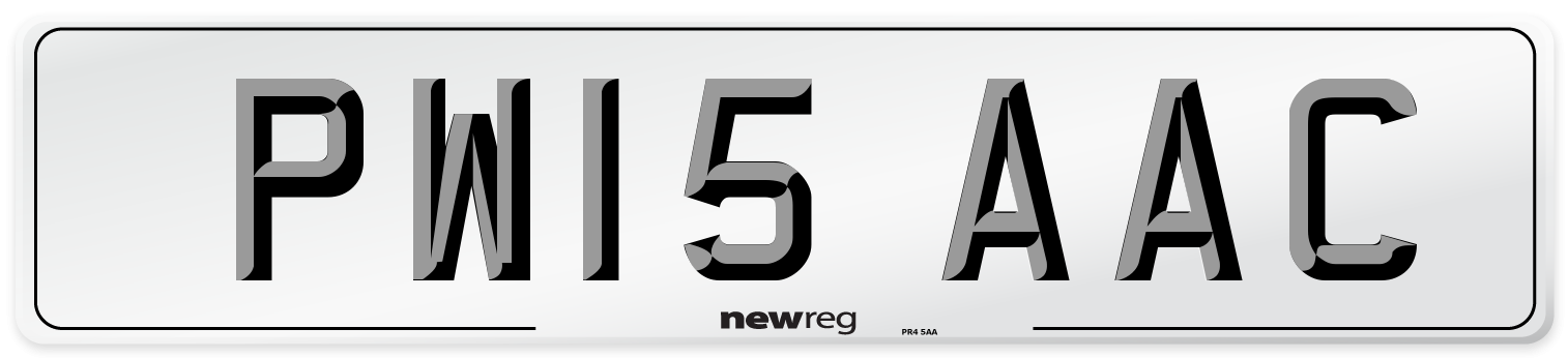 PW15 AAC Number Plate from New Reg